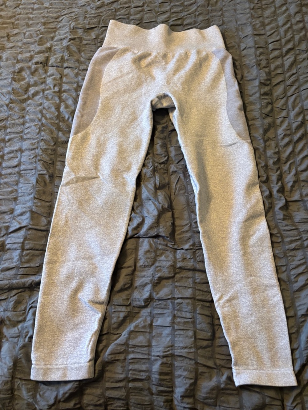 Girls' Heather Gray Performance Leggings with High Waist